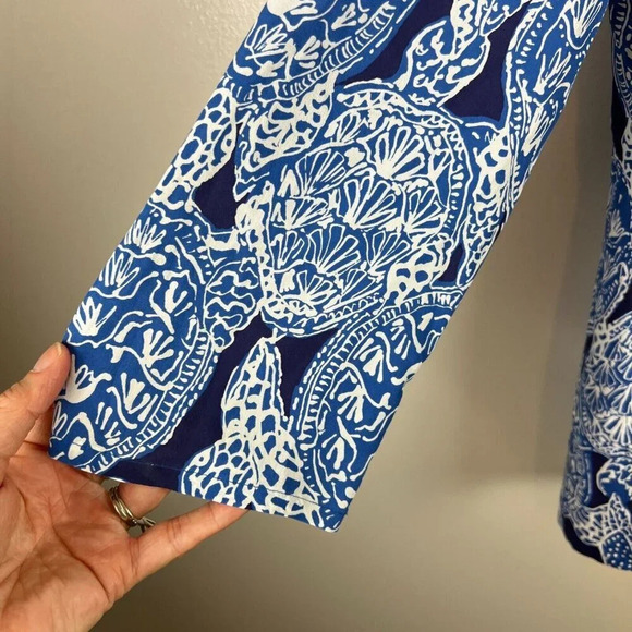 Lilly Pulitzer Renato Silk Tunic Top Blouse Shirt Size Small Snap To It Sequin - Picture 5 of 12